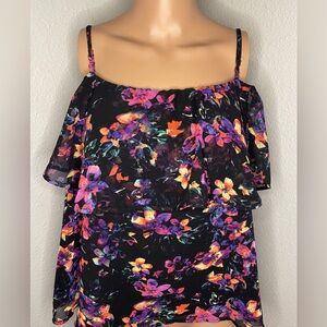Decree Women's Floral Off-Shoulder Blouse Multicolor. Size XL